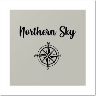 Northern Sky, black Posters and Art